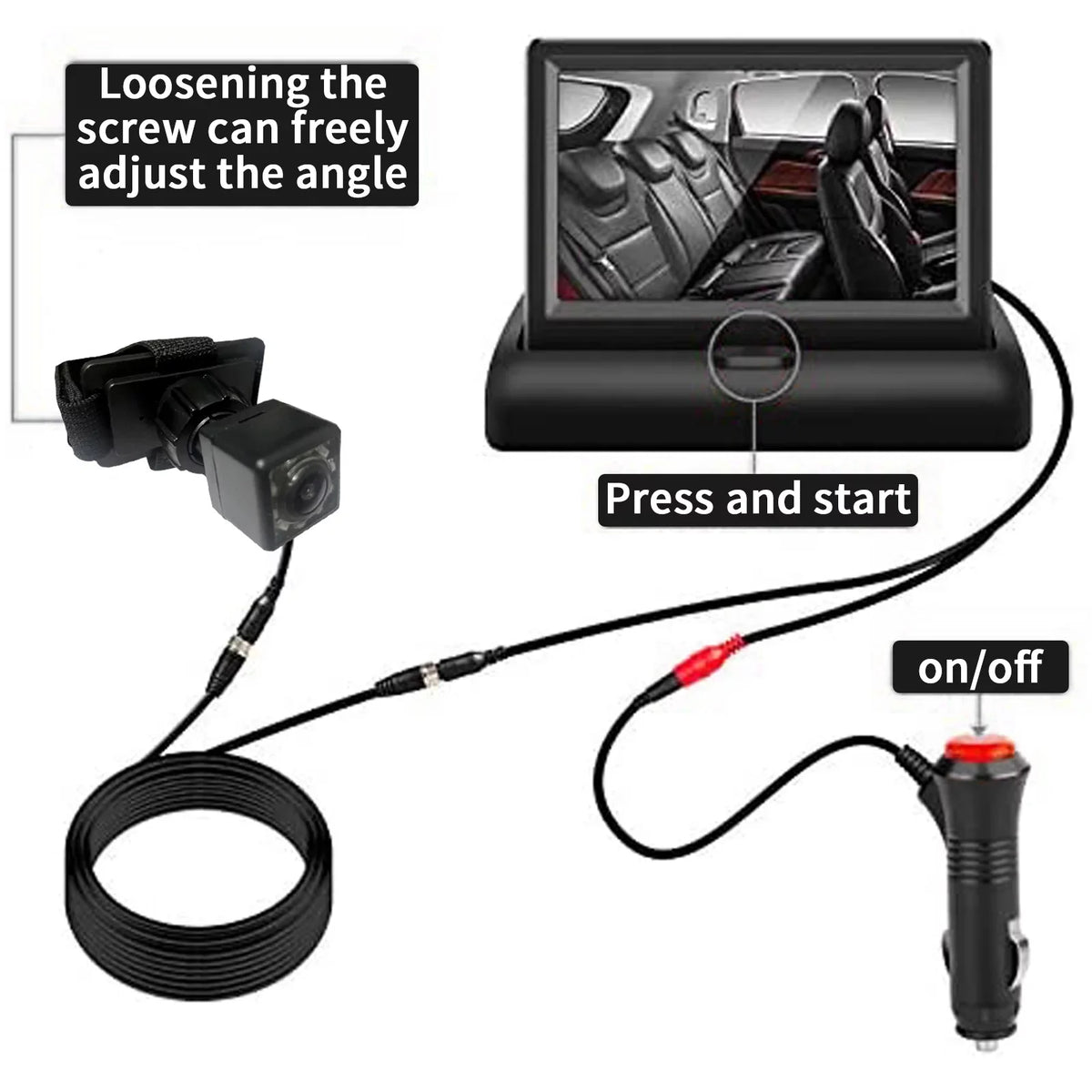 Docooler Car   4.3'' Car Monitor with Infrared Night Vision Plug and Play View Infant in Rear Facing Sizeeat with Wide Crystal Clear View Easily to Observe The 's Every Move