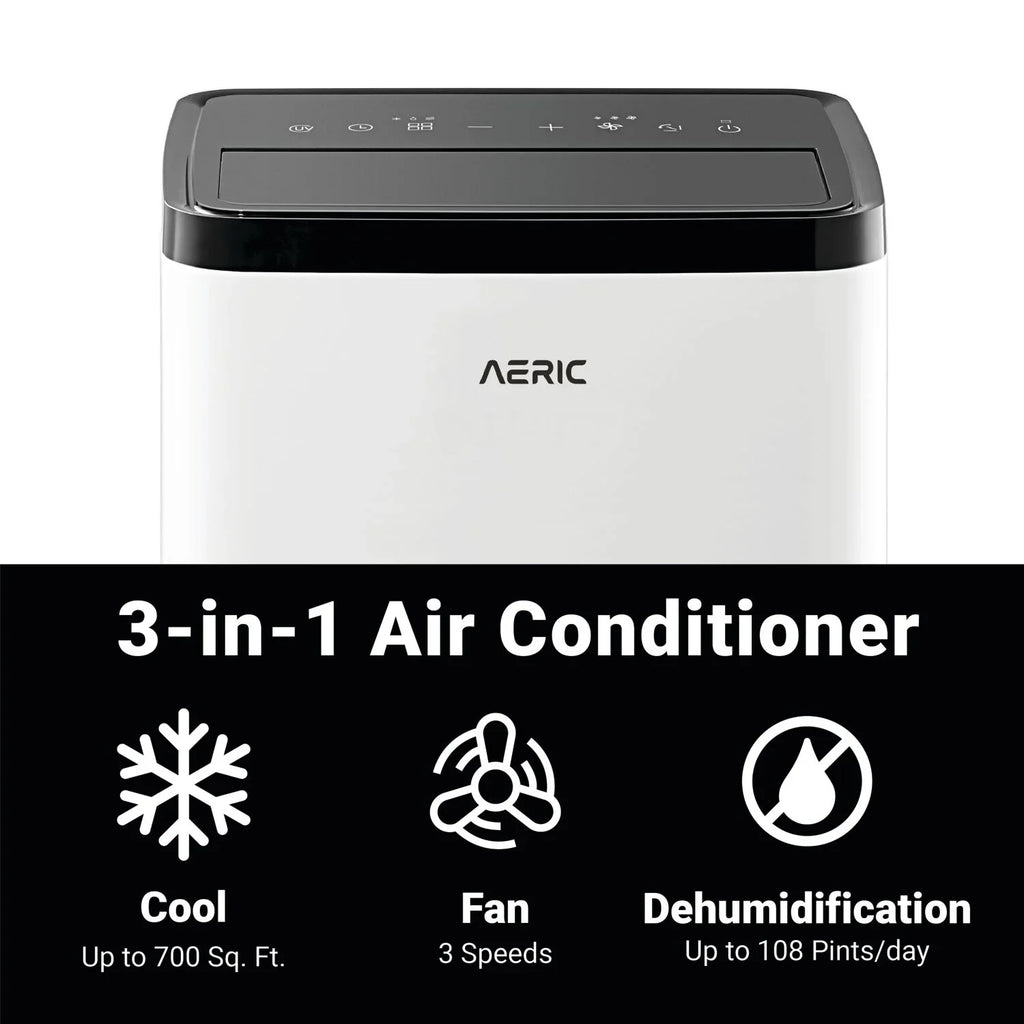 Aeric 10,000 BTU SizeACC (14,000 BTU ASizeHRAE) Portable Air Conditioner