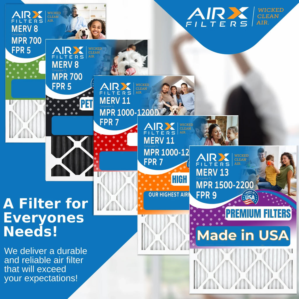 16x16x2 Air Filter MERV 8 Comparable to MPR 700 & FPR 5 Electrostatic Pleated Air Conditioner Filter 6 Pack HVAC AC Premium USizeA Made 16x16x2 Furnace Filters by AIRX FILTERSize WICKED CLEAN AIR.