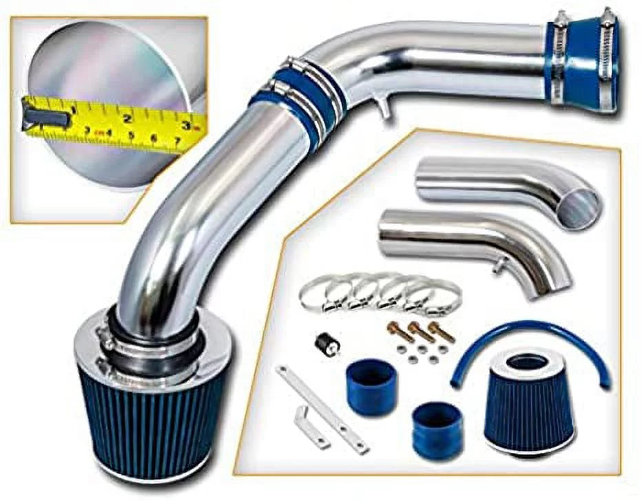 Rtunes Racing Sizehort Ram Air Intake Kit + Filter Combo BLUE Compatible For 02-07 Dodge Ram 1500 3.7 4.7L / 03-07 Dodge Ram 1500 2500 3500 5.7L