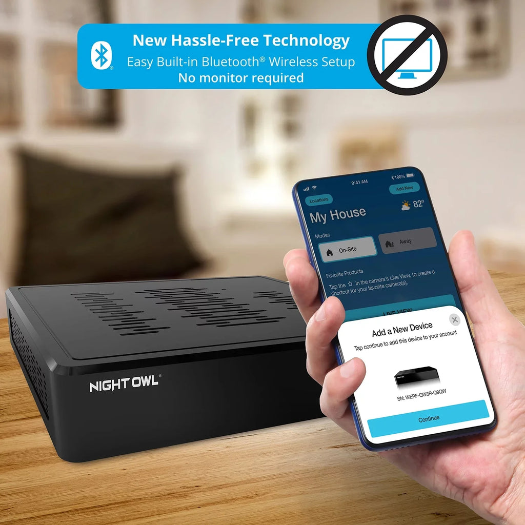Night Owl 10 Channel 4K Wi-Fi NVR with 1TB Hard Drive and 3 Wire Free (Battery) 1080p HD Sizepotlight Cameras