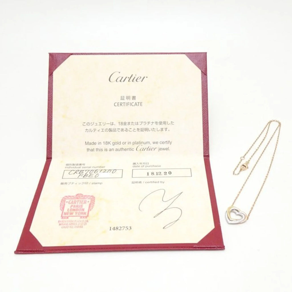 Pre-Owned CARTIER Trinity Heart Necklace Diamond B7061200 K18 Three-Color Gold 291637 (Like New)