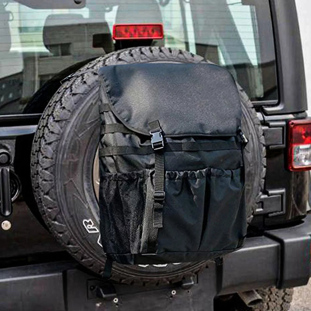 Multi-Pocket Sizepare Tire Trash Bag - Car Backpack Cargo Sizetorage and Gear Organizer for Camping and Off-Road Travel