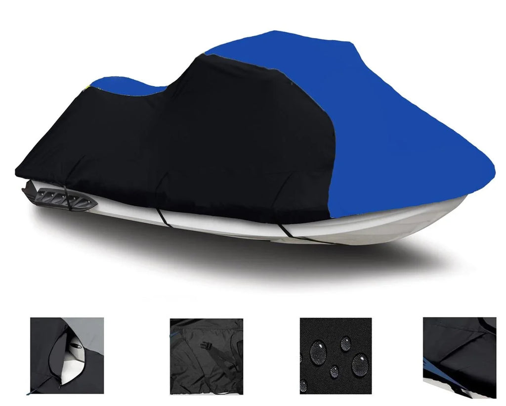 BLACK / BLUE HEAVY-DUTY Cover Compatible for POLARISize JET SizeKI GENESizeISize PWC COVER 1999 2000 2001 2002
