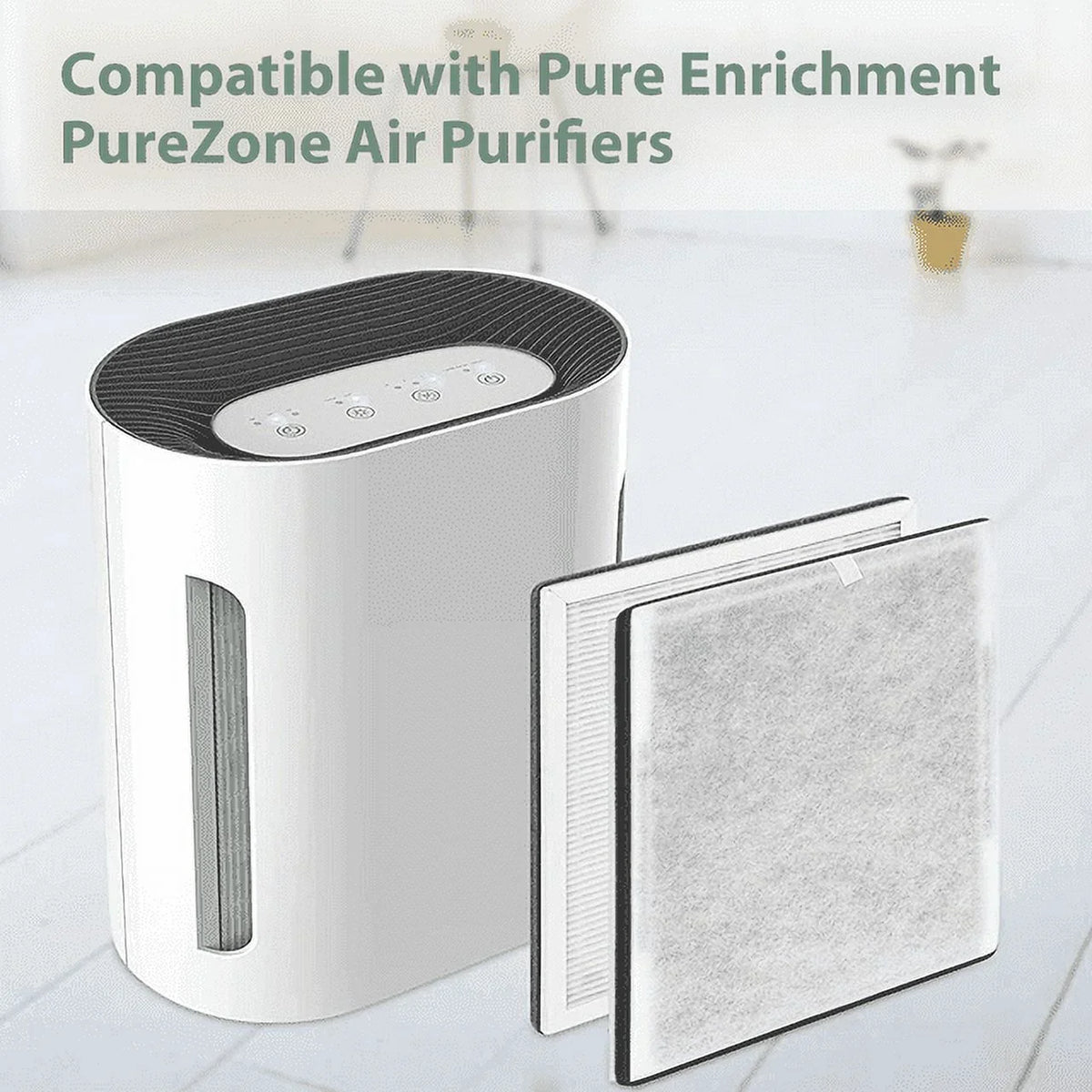 2 Pack 3-in-1 True HEPA Replacement Filter for Pure Enrichment PureZone Air Purifier, 2 H13 HEPA Filter & 2 Activated Carbon Prefilters, Replace PEAIRFIL