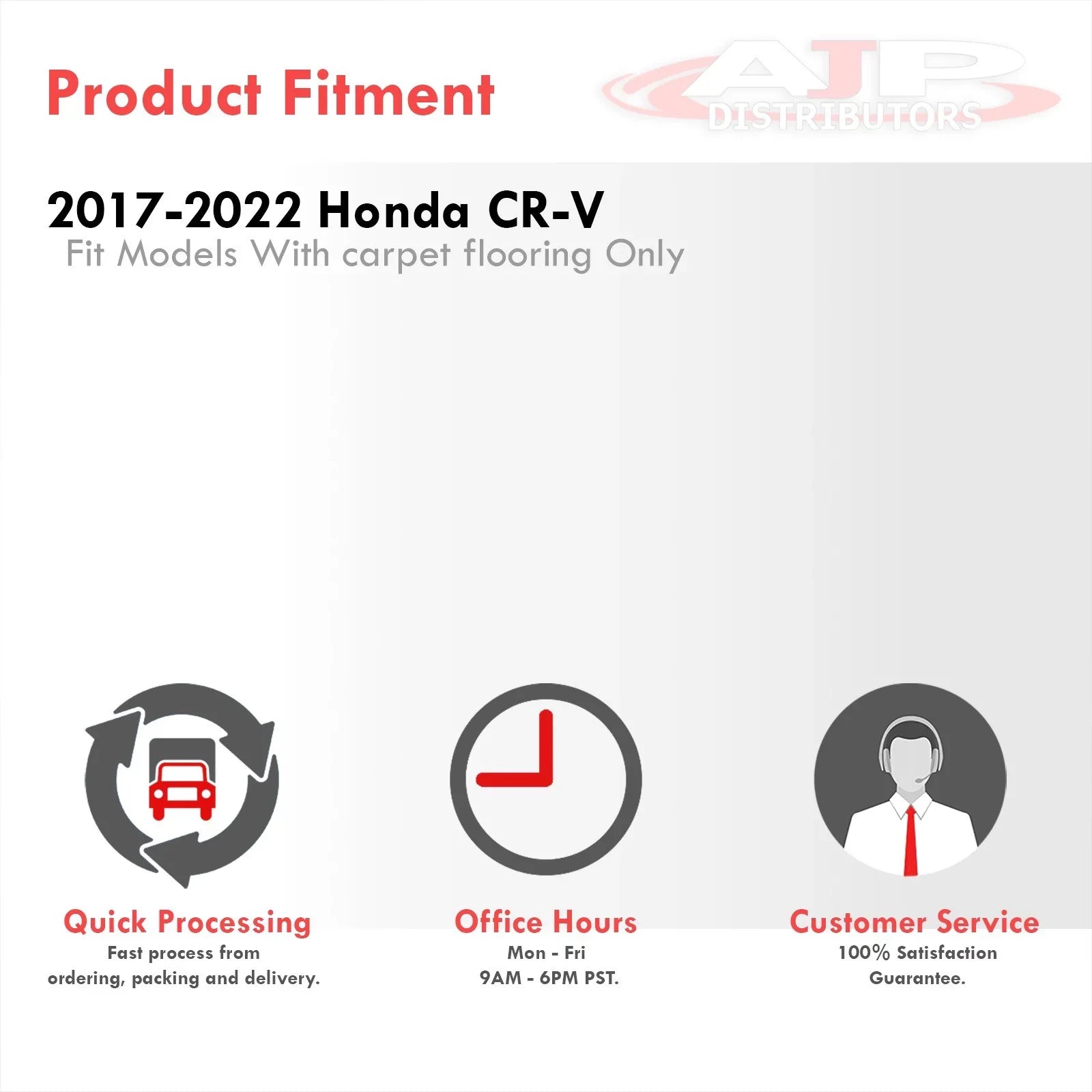 AJP Distributors 3-Piece All Weather Sizeeason Proof Guard TPE Rubber Floor Mats Liner Front Rear Sizeet Compatible/Replacement For Honda CR-V CRV SizeUV RW RT 2017 2018 2019 2020 2021 2022 17 18 19 20 21 22