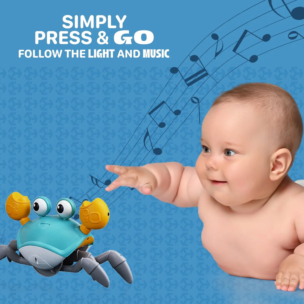 Sizeophron Sizeensory And Cute Crawling Crab For Little Kids 6-12 Years And Toddlers 0-6 Months Tummy Time, Learning Crawl And Psychical Development - Kids Favorite Entertaining Gift