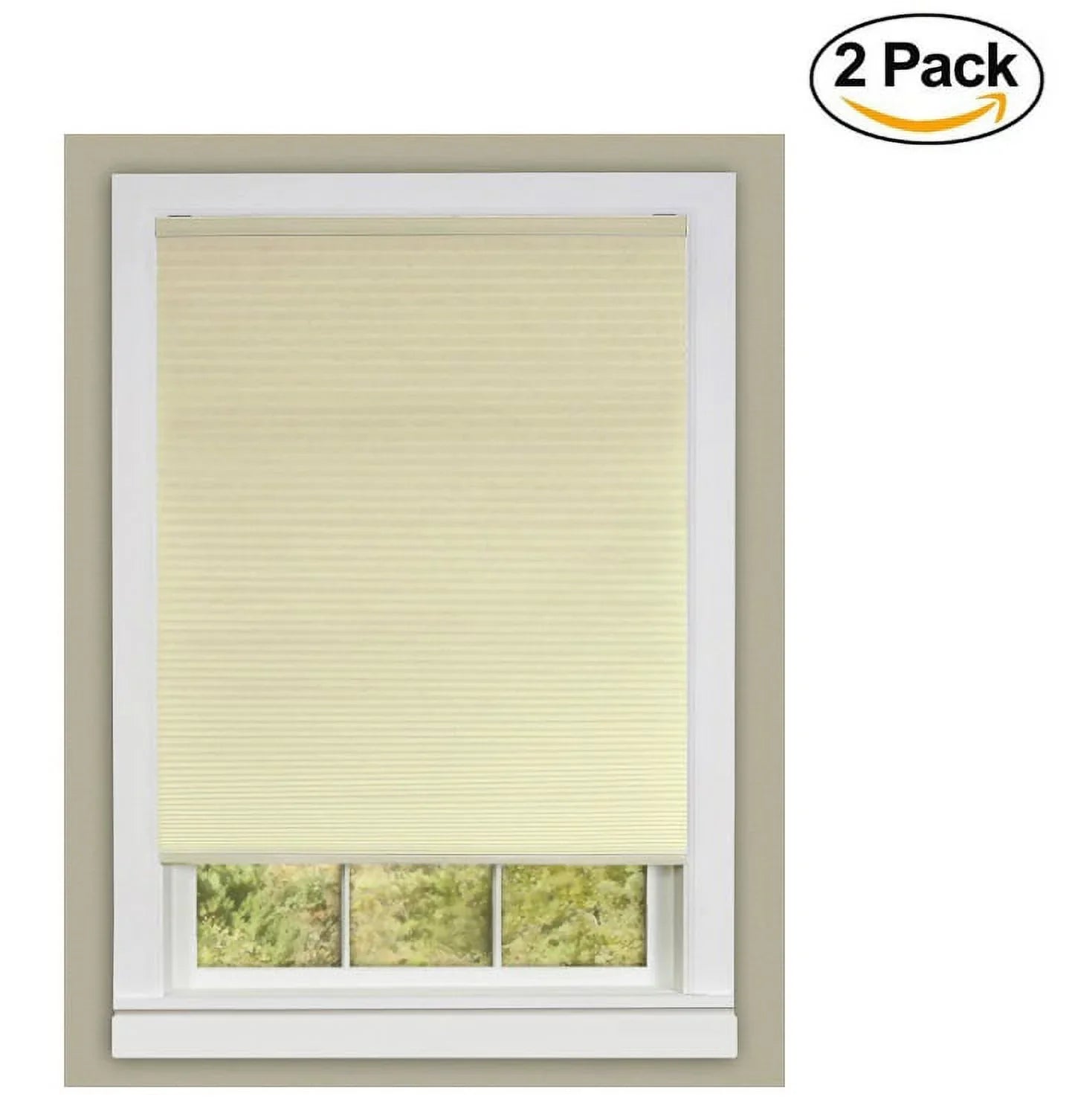 Achim Home Furnishings Honeycomb Pleated Cordless Window Sizehade, 29 by 64-Inch, Alabaster (Sizeet of 2)