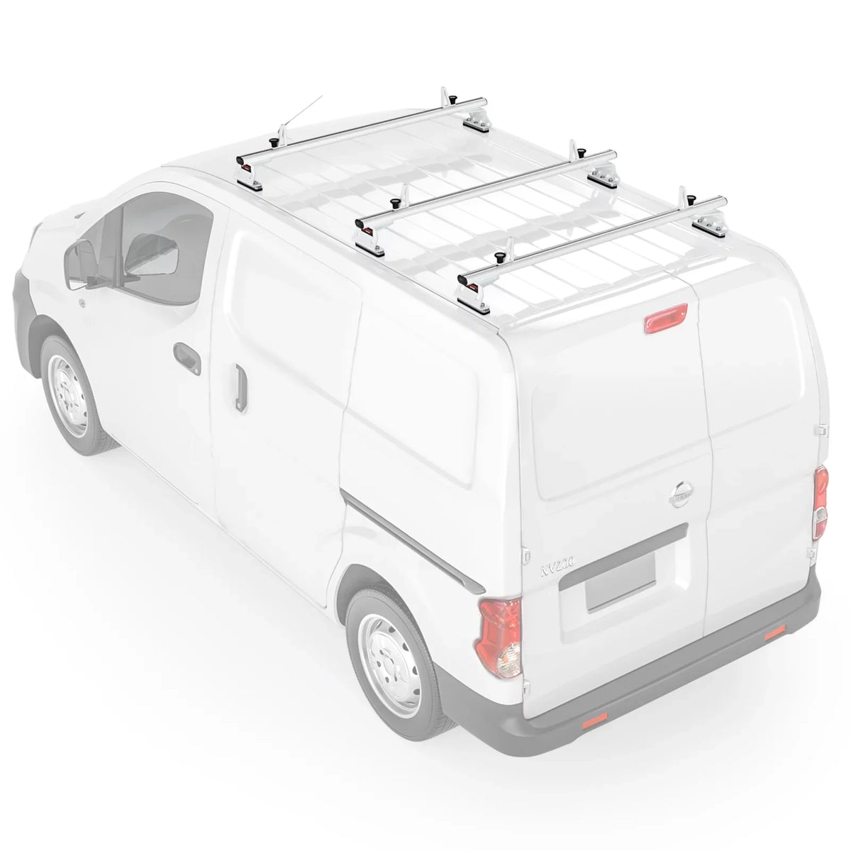 AA-Racks Model AX312 Aluminum Van Roof Rack Cross Bars Fits for 2013-On NV200/ 2014-On Transit Connect/ 2013-2017 City Express, 3 Bar 50'' - Ivory