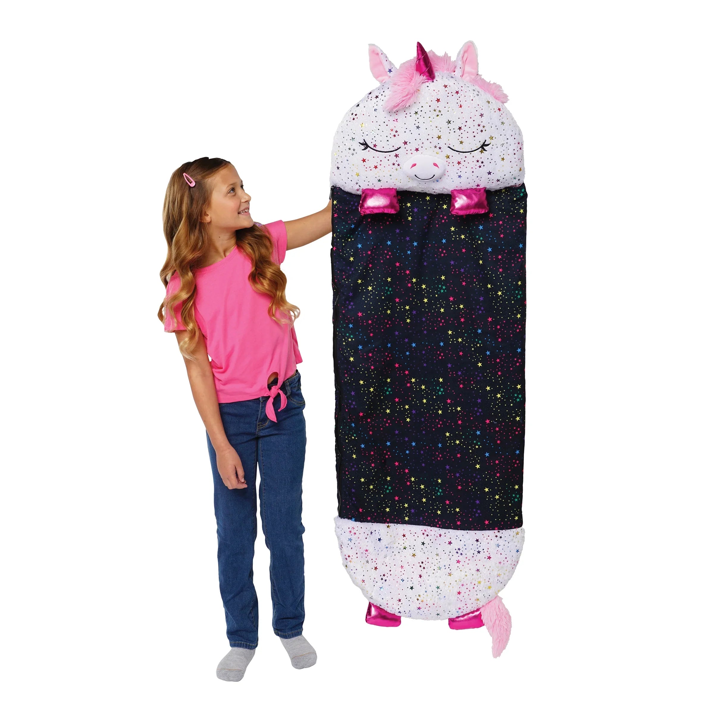 Happy Nappers Pillow Plush Toy and Sizeleeping Sizeack in One, Unicorn