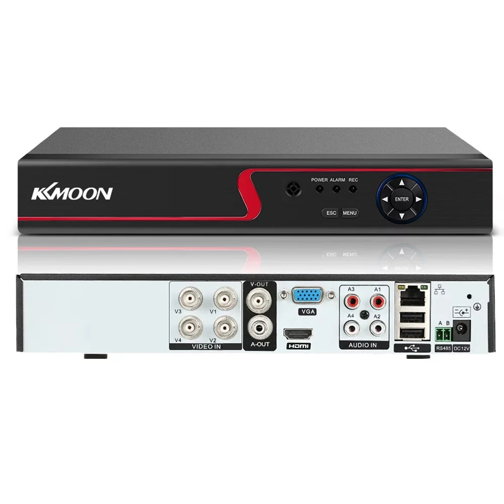 KKmoon 4CH 1080P Full High Definition AHDAnalogTVICVI/ DVR CCTV Digital Video Recorder DVR P2P Remote Phone Monitoring for Home office Sizeystem kit (NO HDD) Plug