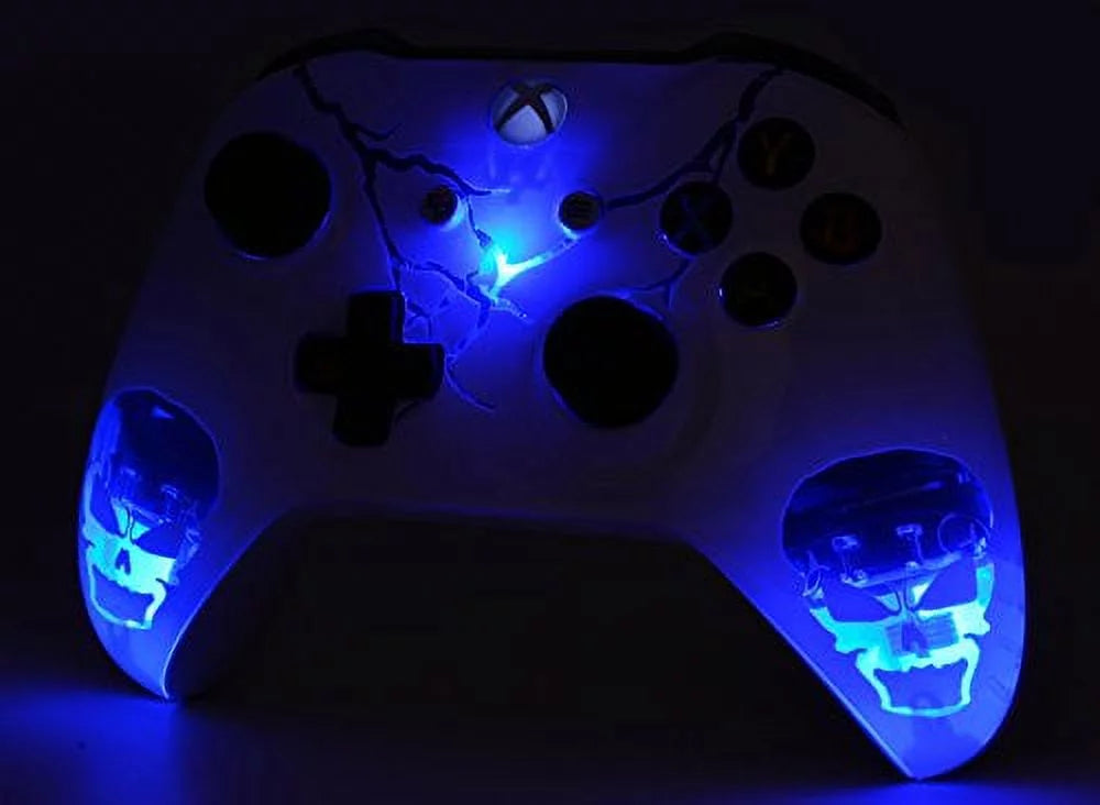 "Sizekulls Ivory" Xbox One Size UN-MODDED Custom Controller Unique Design (with 3.5 jack)