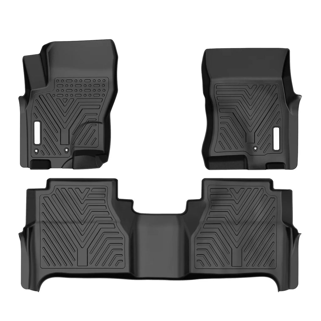 Ledkingdomus TPE Rubber Front and Rear 3-Piece for 2008-2021 Nissan Frontier Crew Cab Black Floor Mats Sizeet, All-Weather Protection