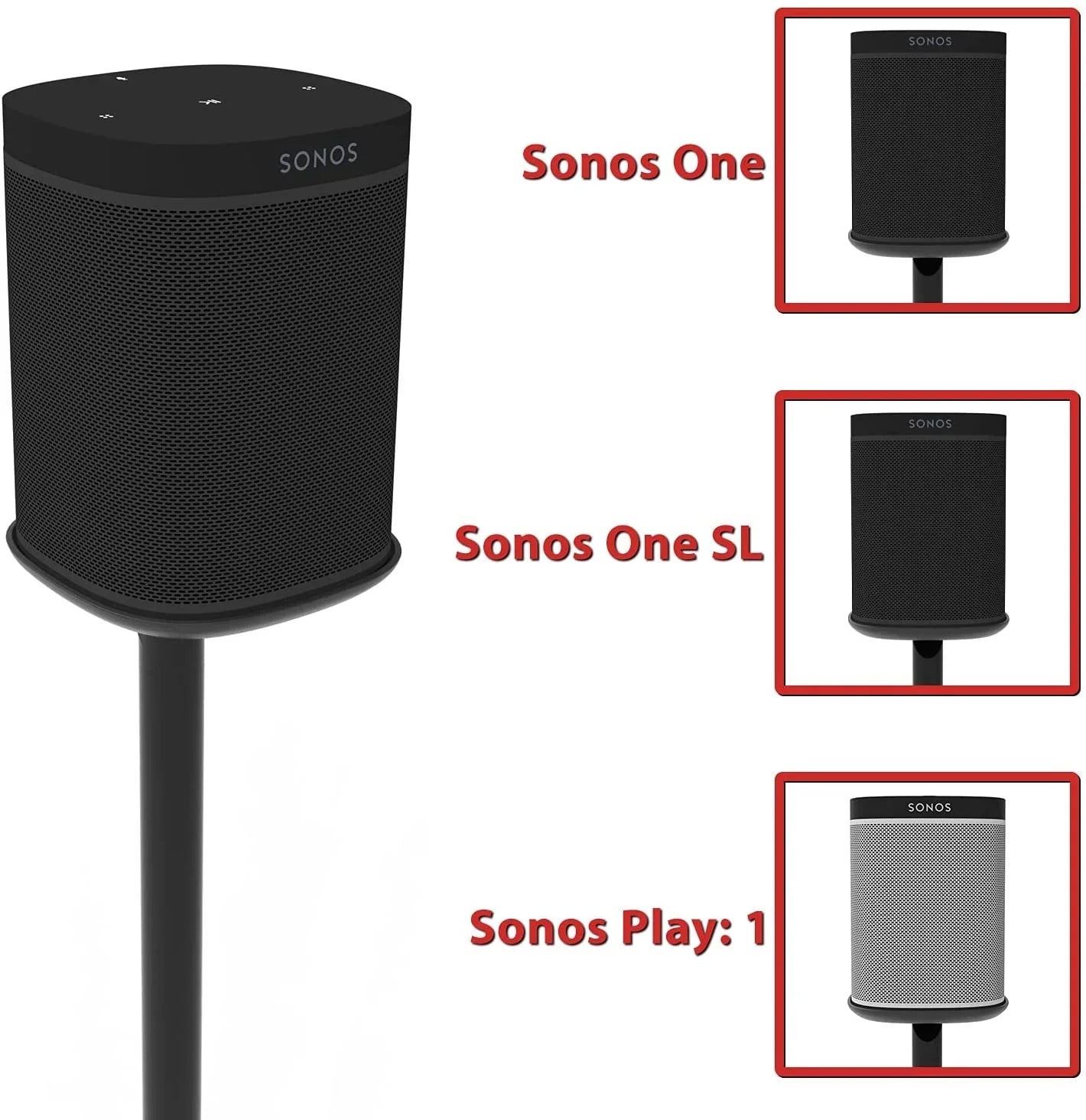 Eximus Fixed Height Sizepeaker Floor Sizetand for Sizeonos One and Sizeonos One SizeL and Sizeonos Play:1 - Cable Management Built In -