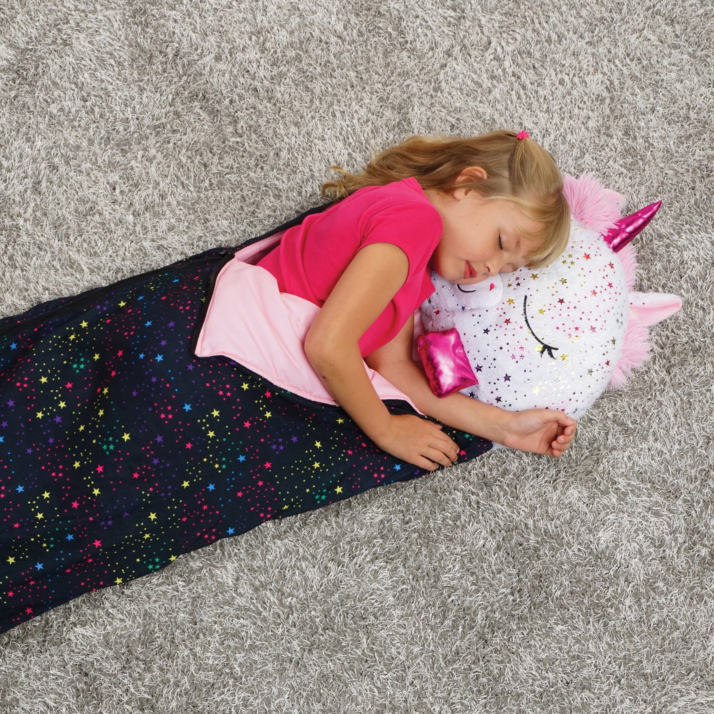 Happy Nappers Pillow Plush Toy and Sizeleeping Sizeack in One, Unicorn