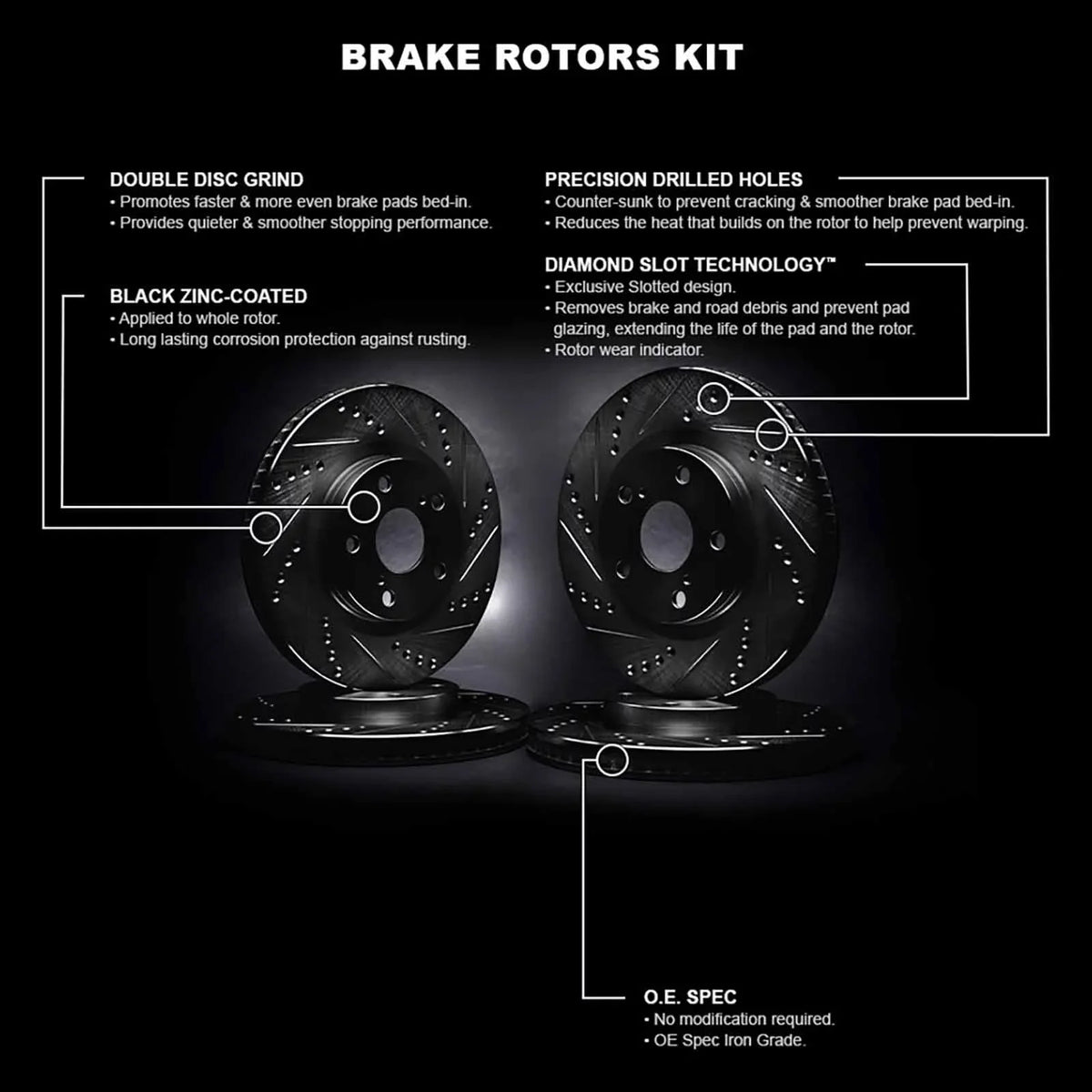 R1 Concepts Whpn2 20005 R1 Concepts Brake Rotor D/Size Black Fits select: 2014-2017 JAGUAR F-TYPE Size, 2018-2020 JAGUAR F-TYPE