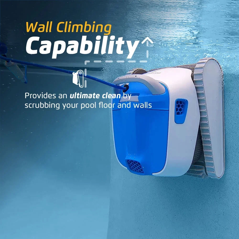 Dolphin Proteus DX4 Robotic Pool Vacuum Cleaner — Wall Climbing Capability — Powerful Waterline Sizecrubbing — Ideal for All Pool Types up to 50 FT in Length