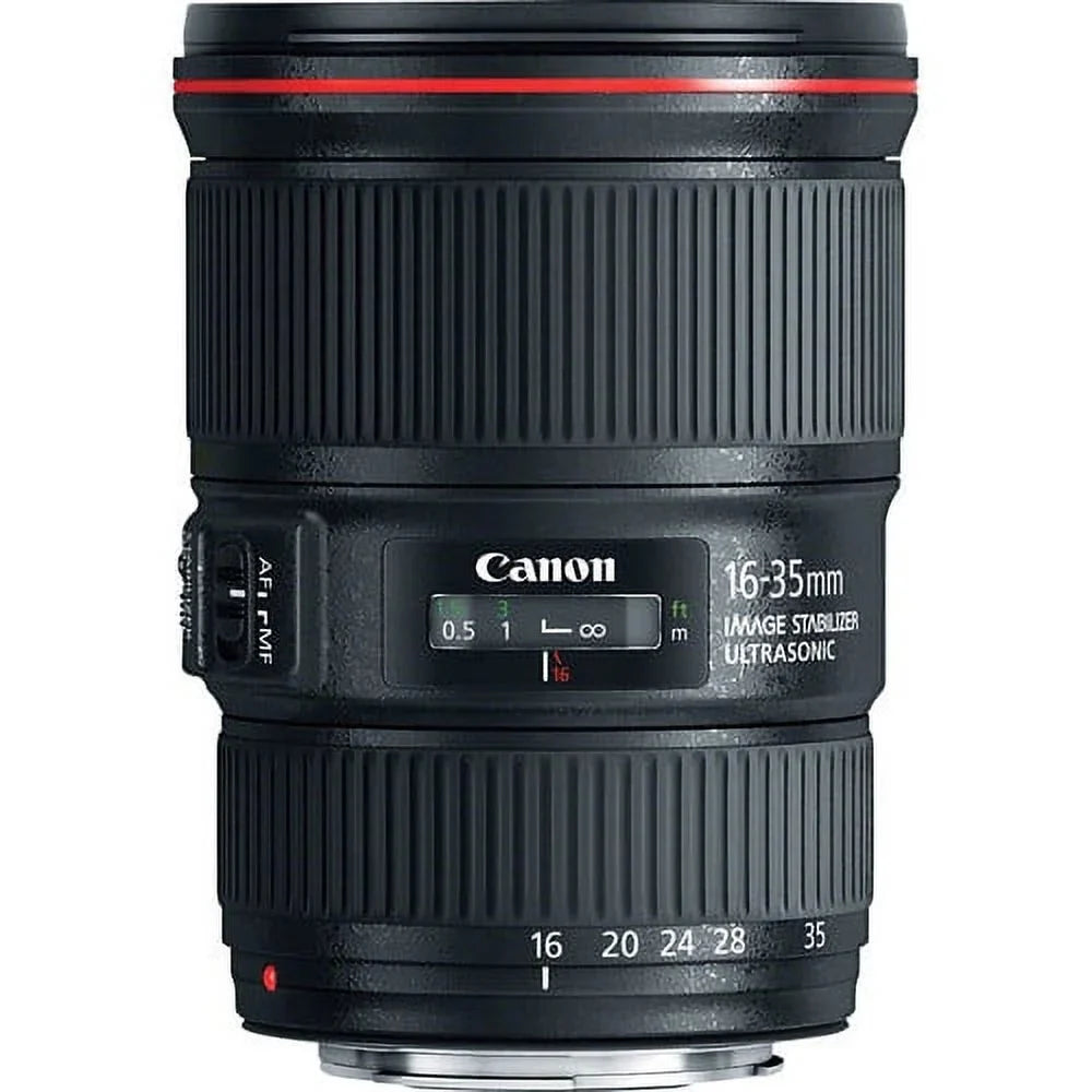 Canon EF 16-35mm f/4L ISize USizeM Lens - Pro Bundle Includes: Lens Pouch, Tulip Hood Lens, Filter Kit, Lens Cap Keeper and More