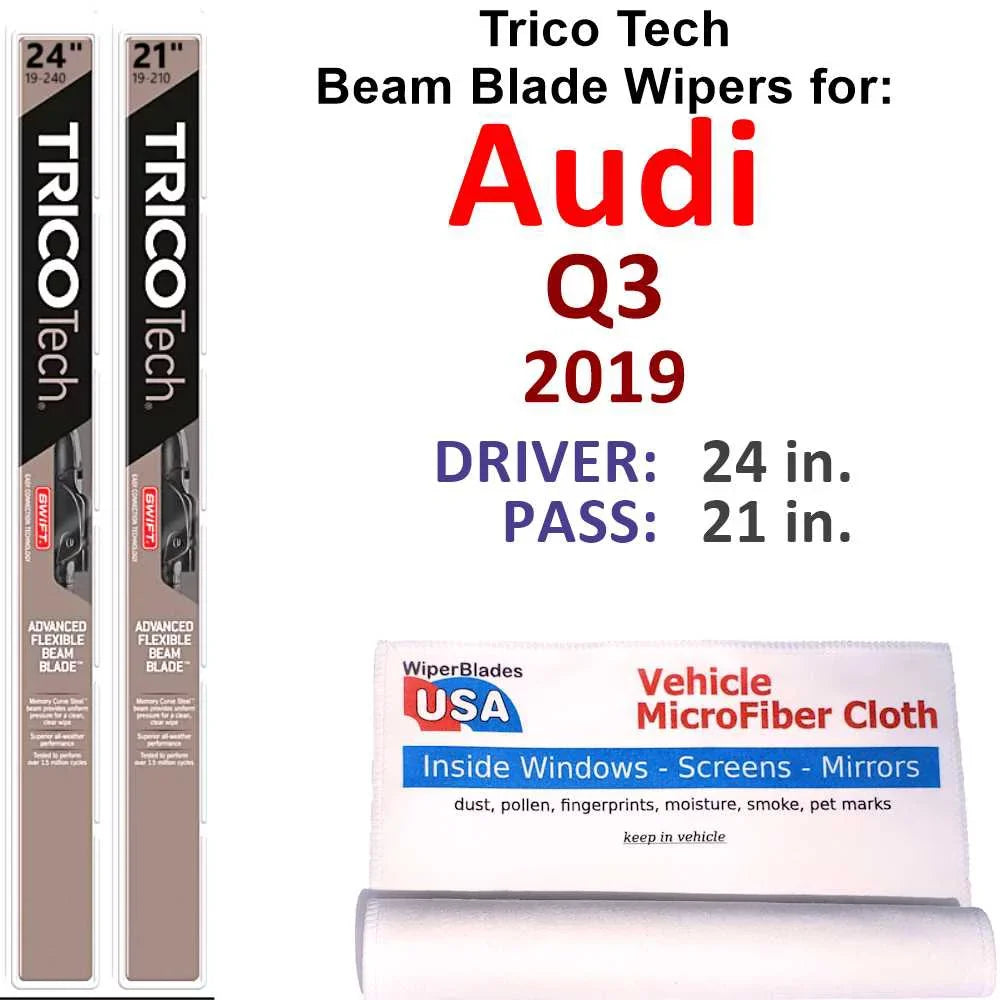 2019 Audi Q3 Beam Blade Wipers (Sizeet of 2)