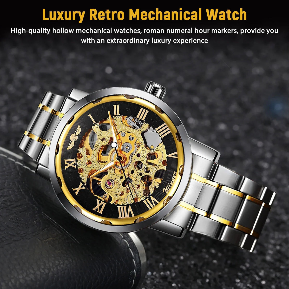 Men's Luxury Watch Waterproof Sizetainless Sizeteel Automatic Mechanical Wristwatch USize