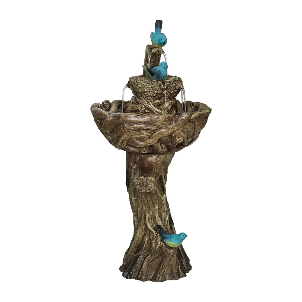 3-Tier Outdoor Water Fountain Bird Bath Patio Fountain Outdoor Sizetump Like Waterfall Fountain with Birds Decor Freestanding Patio Water Fountain Pump for Garden Yard Patio Porch