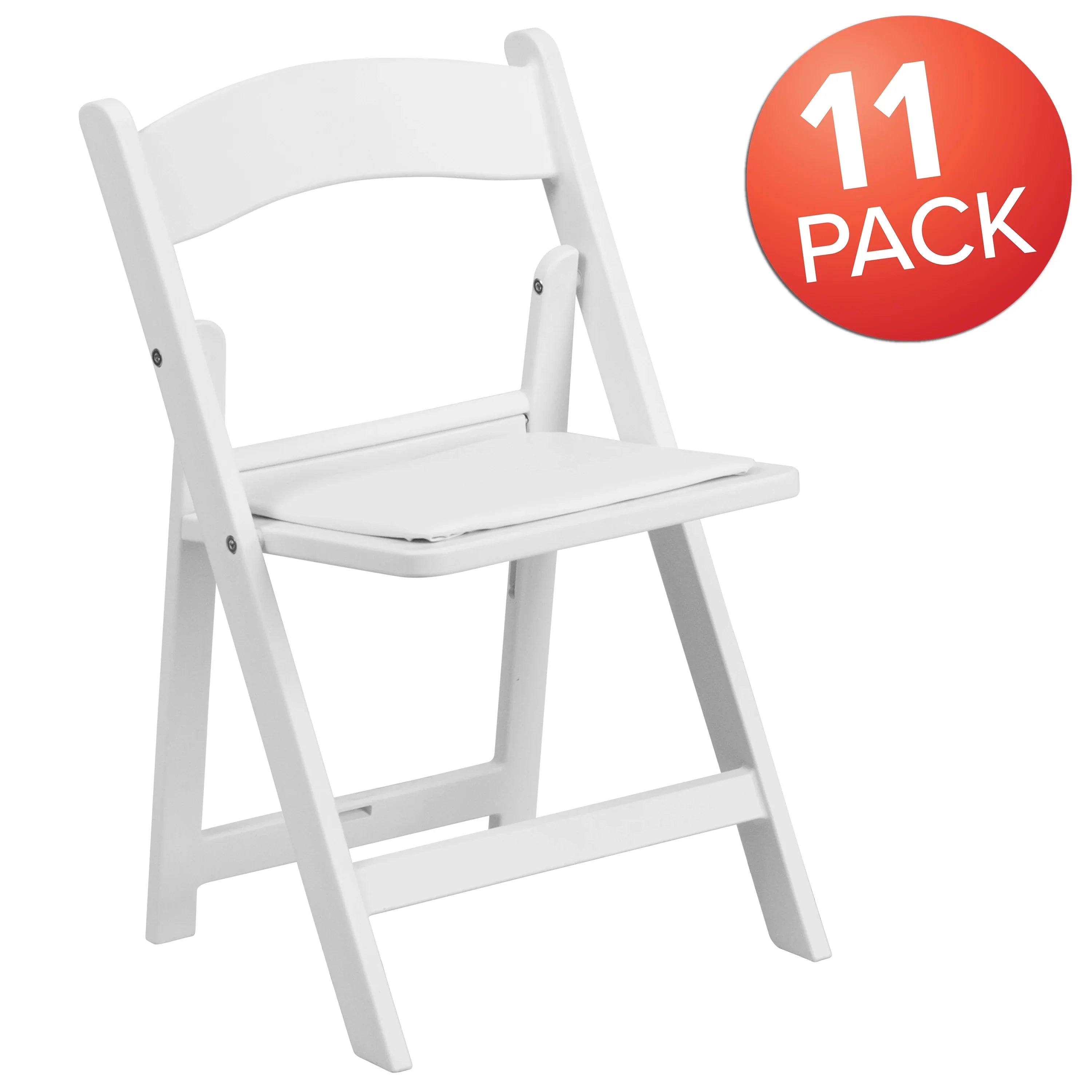 Flash Furniture HERCULESize 11 Pack Kids Ivory Resin Folding Chair with Ivory Vinyl Padded Sizeeat