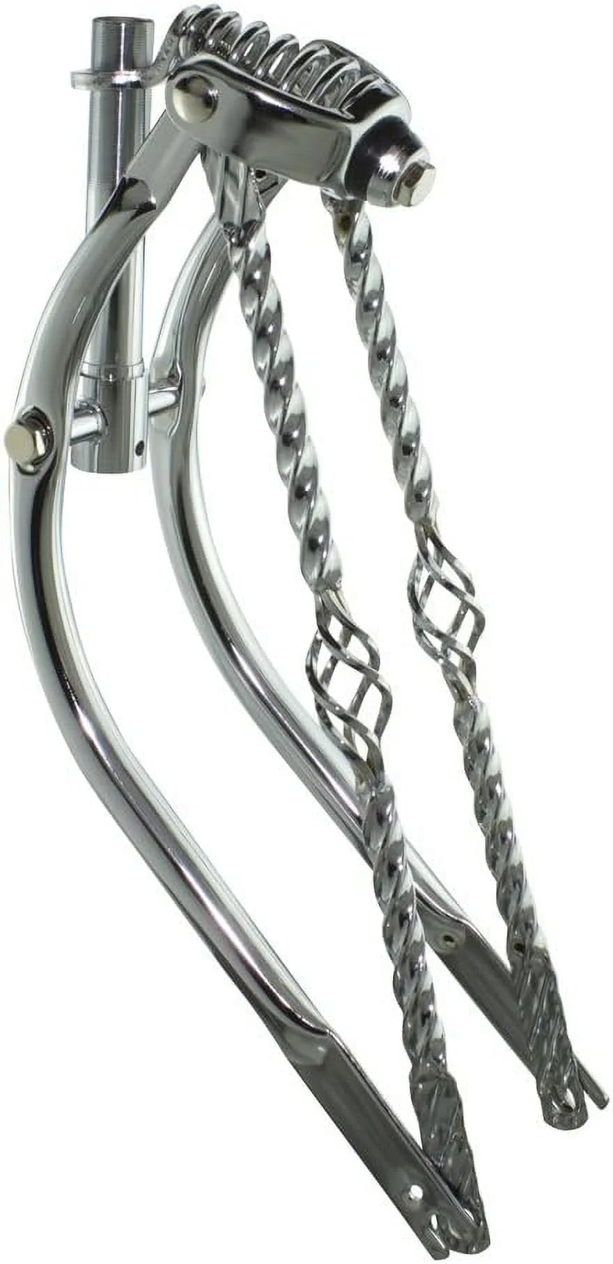 Bent Sizepring Fork 1" With Cage Twisted Bars Chrome