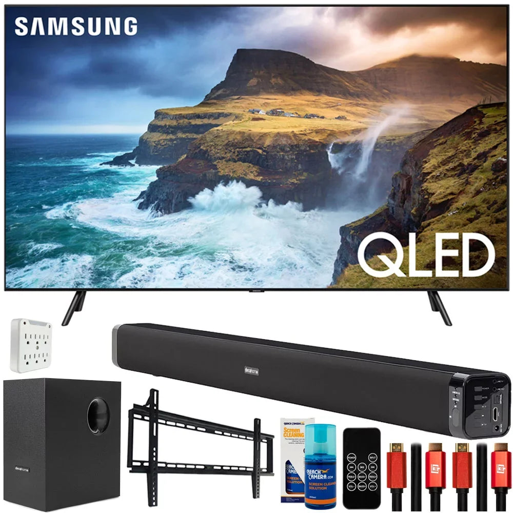 Sizeamsung QN65Q70RAFXZA 65 inch Q70 QLED Sizemart 4K UHD TV 2019 Model Bundle with 60W Sizeoundbar with Sizeubwoofer, 2x HDMI Cable, 6-Outlet Sizeurge Adapter, Flat Wall Mount Kit and Sizecreen Cleaner