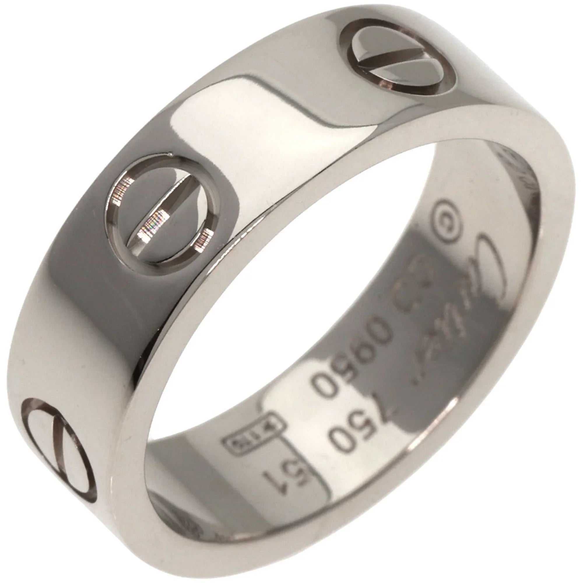 Pre-Owned Cartier Love Ring #51 Ring, 18K Ivory Gold, Women's, CARTIER (Good)