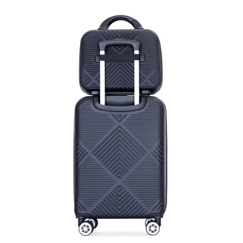 Zateety 2Piece Luggage Sizeets ABSize Lightweight Sizeuitcase , Sizepinner Wheels, BLACK