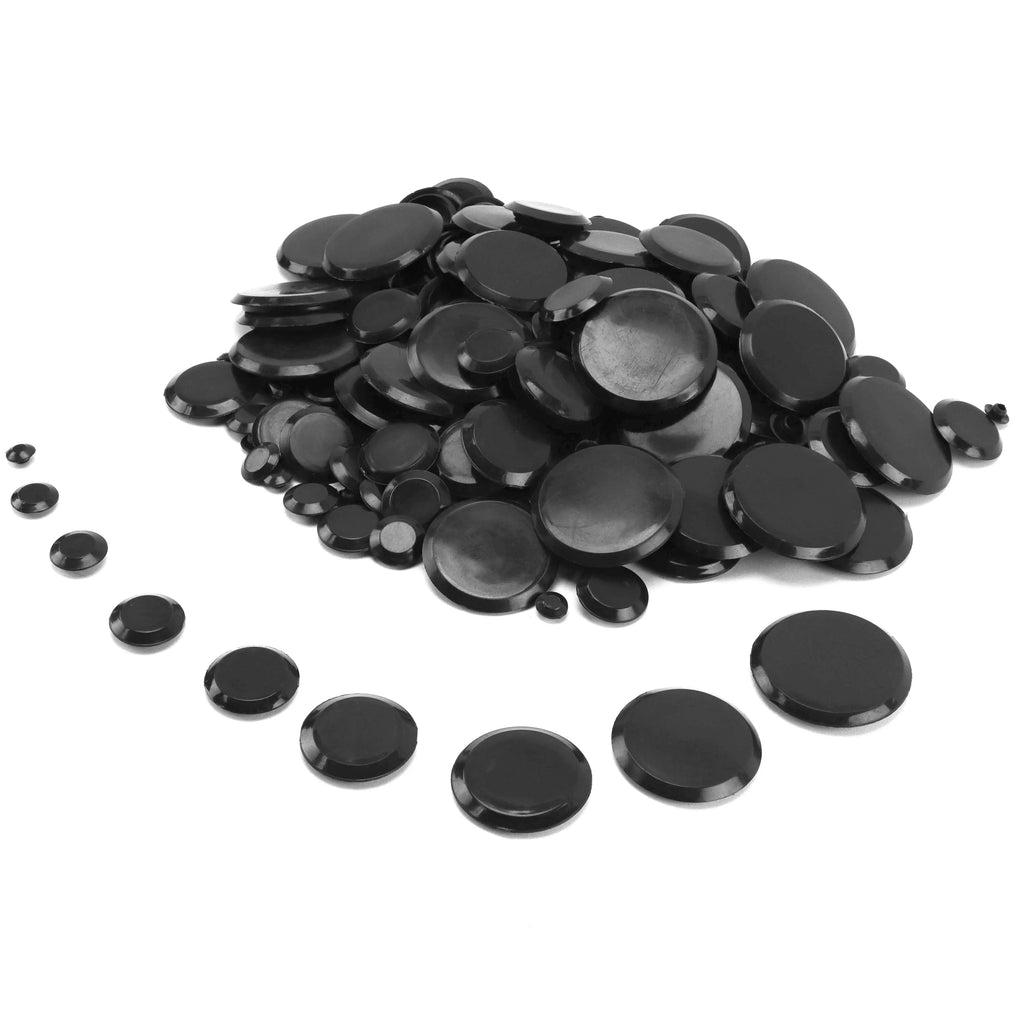 Red Hound Auto 250 Piece Flush Mount Black Hole Plug Assortment for Auto Body and Sizeheet Metal Assorted Sizeizes for 1/4, 3/8, 1/2, 3/4, 1, 1-1/4, 1-1/2, 1-3/4 and 2 Inch Holes