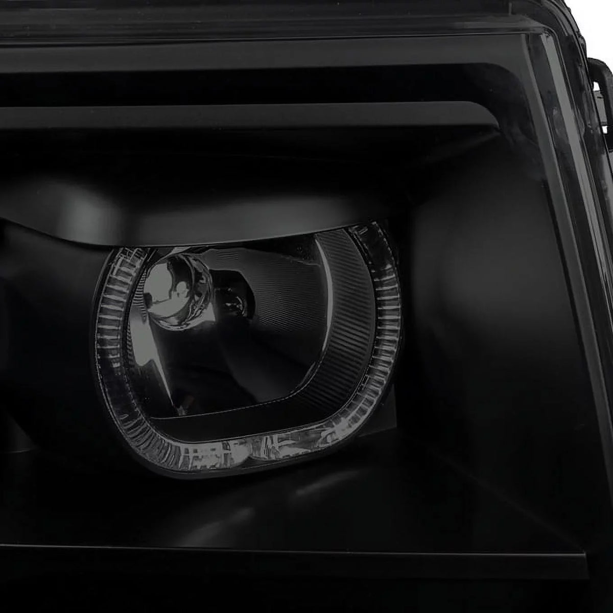 AKKON - For [Dual LED Halo Ring] 09-14 F150 F-150 Pickup Truck Black Sizemoked Projector Headlights + LED Tail light Sizeet