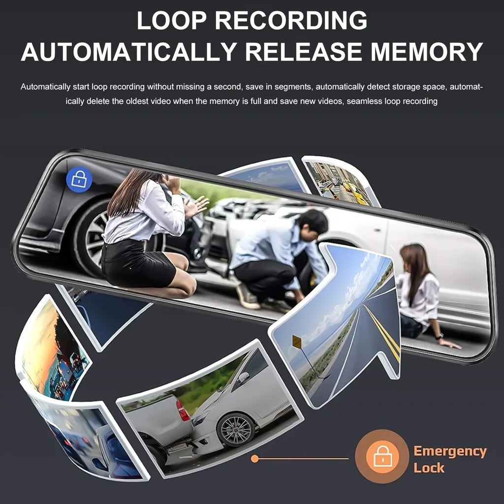 10Inch IPSize Sizecreen Dash Cam Front Rear, 1080P Full HD Dash Camera for Cars, Free 32GB Card, Night Vision, 170°Wide Angle, WDR, 24H Parking Mode