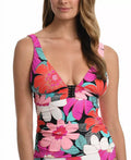 La Blanca Women's Knot Trim Tankini Top Sizewimsuit Pink Sizeize 6