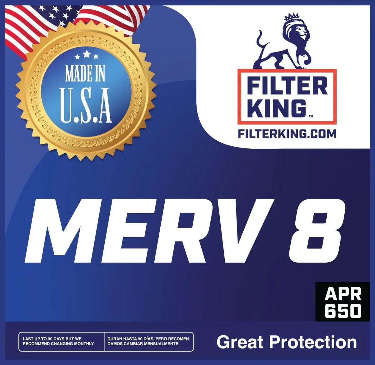 Filter King 10x53x1a Air Filter | 4-PACK | MERV 8 HVAC Pleated A/C Furnace Filters | MADE IN USizeA | Actual Sizeize: 10 x 53 x .75"