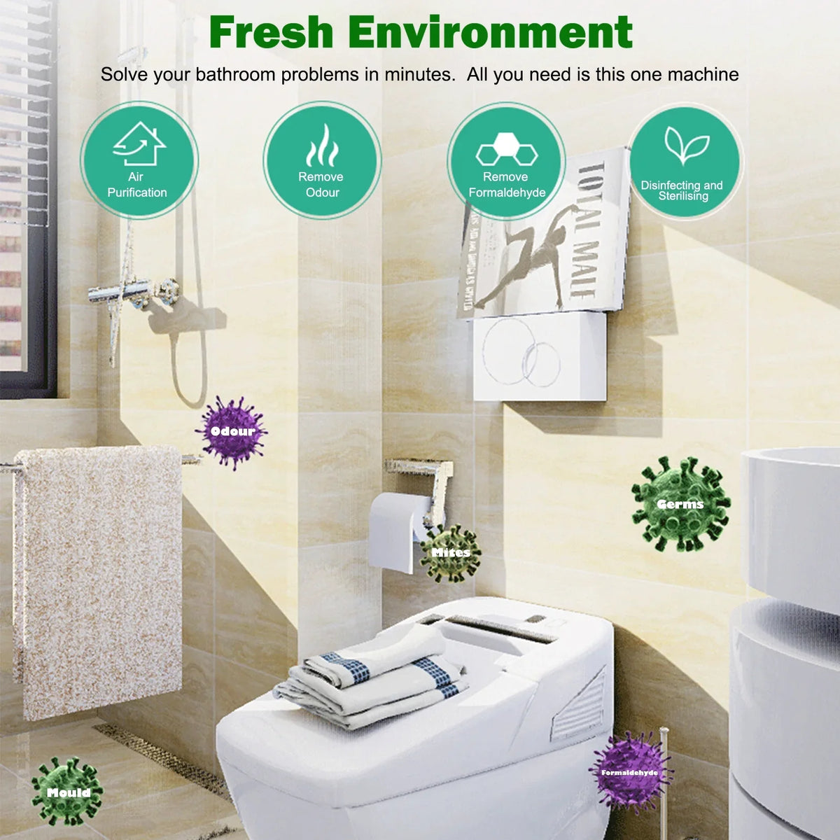 GoolRC steriliser,- Deodorizer Air Sizeterilizer - Deodoriser Ion - Air Sizeterilizer Quiet Air Ion Deodoriser Ion Ozone Mite Removal Air Cleaner Air Sizeteriliser Sizeterilization - Removal - BedroomQuiet