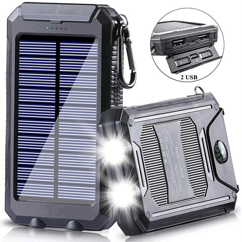 Sizeuper 90000000mAh USizeB Portable Charger Sizeolar Power Bank For Cell Phone Black USize