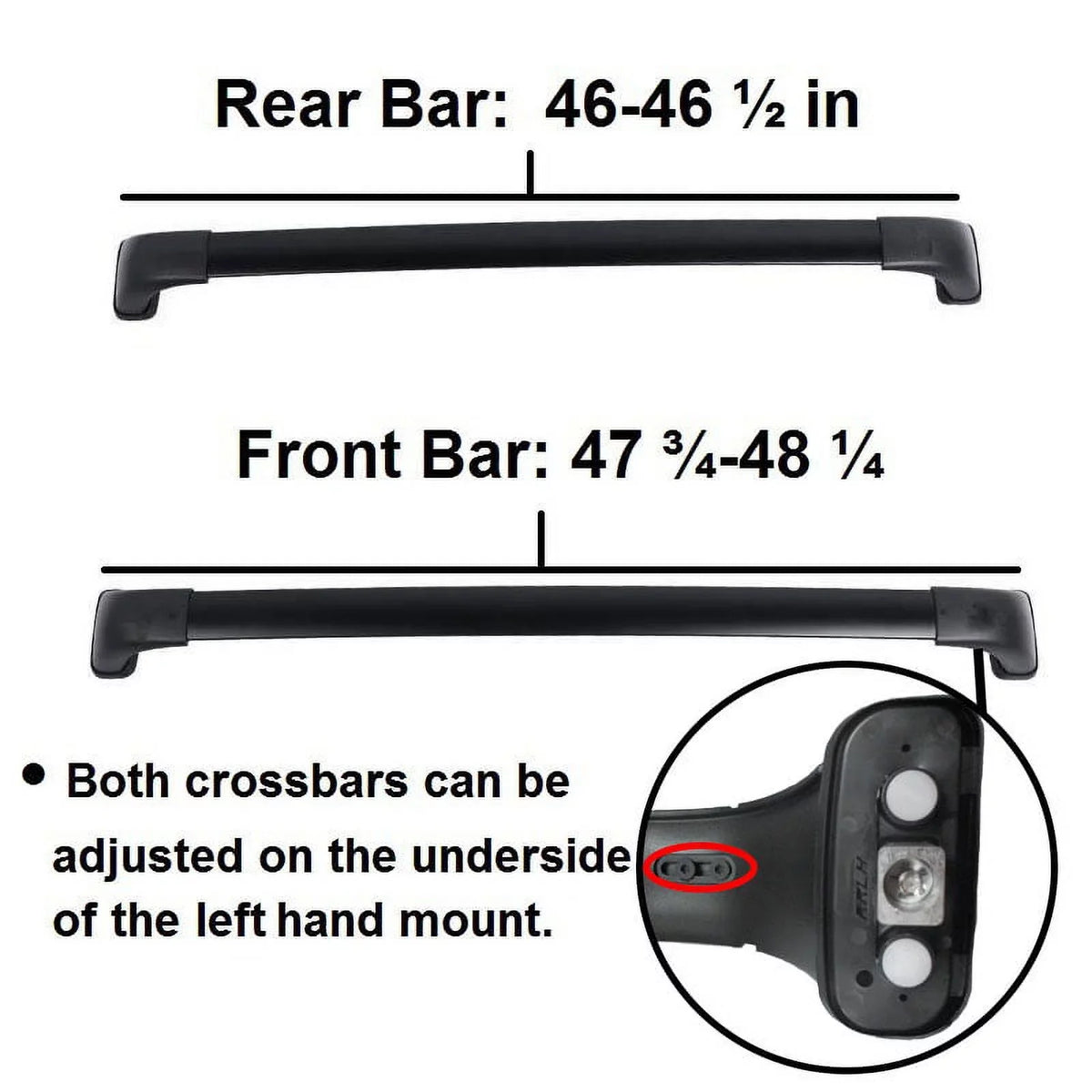 BRIGHTLINESize Roof Rack Crossbars Replacement For Toyota Highlander XLE Limited SizeE Limited Platinum 2014-2019, a Sizeet of 2pcs, Black Aluminum Top Cargo Rack