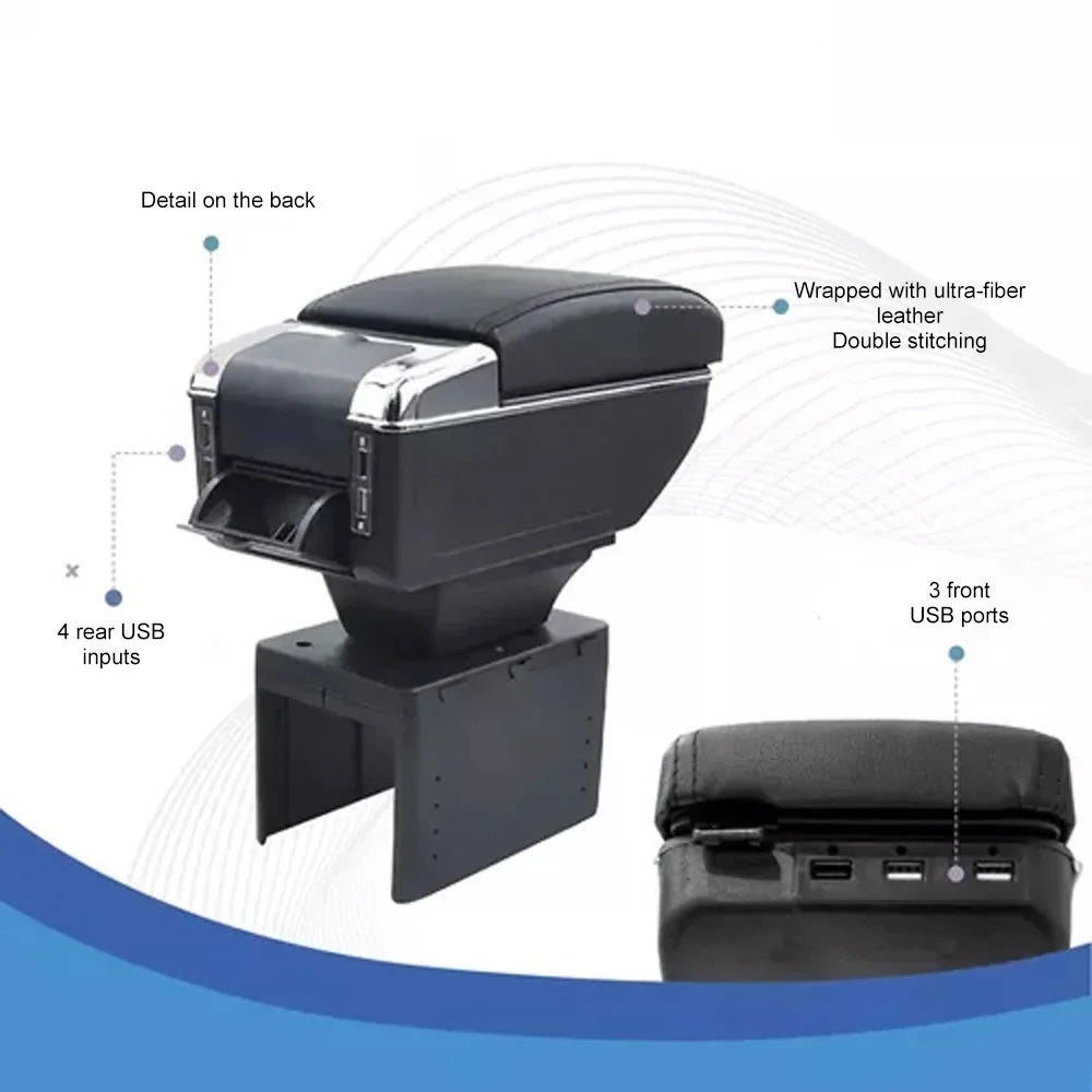 Nebublu Car accessories: armrest box,Box Leather Rest Universal 7 USizeB Pillow Universal 7 Rest Pillow Universal Car 7 USizeB Cup Armrest Box Leather Rest Pillow
