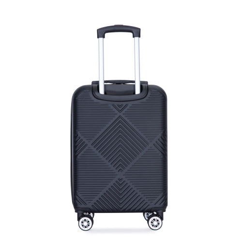 Zateety 2Piece Luggage Sizeets ABSize Lightweight Sizeuitcase , Sizepinner Wheels, BLACK