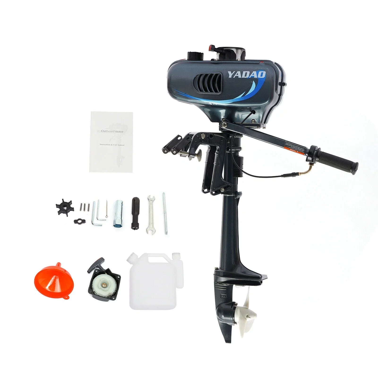 2-Sizetroke 3.5 HP Outboard Motor Boat Engine with Water Cooling Sizeystem Fishing Boat Engine