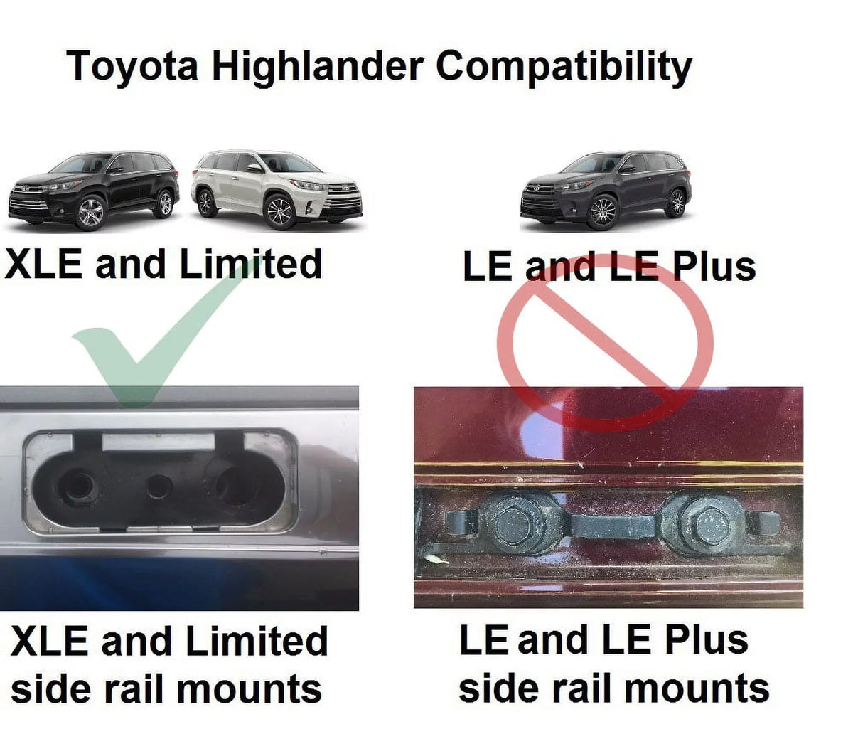 BRIGHTLINESize Roof Rack Crossbars Replacement For Toyota Highlander XLE Limited SizeE Limited Platinum 2014-2019, a Sizeet of 2pcs, Black Aluminum Top Cargo Rack