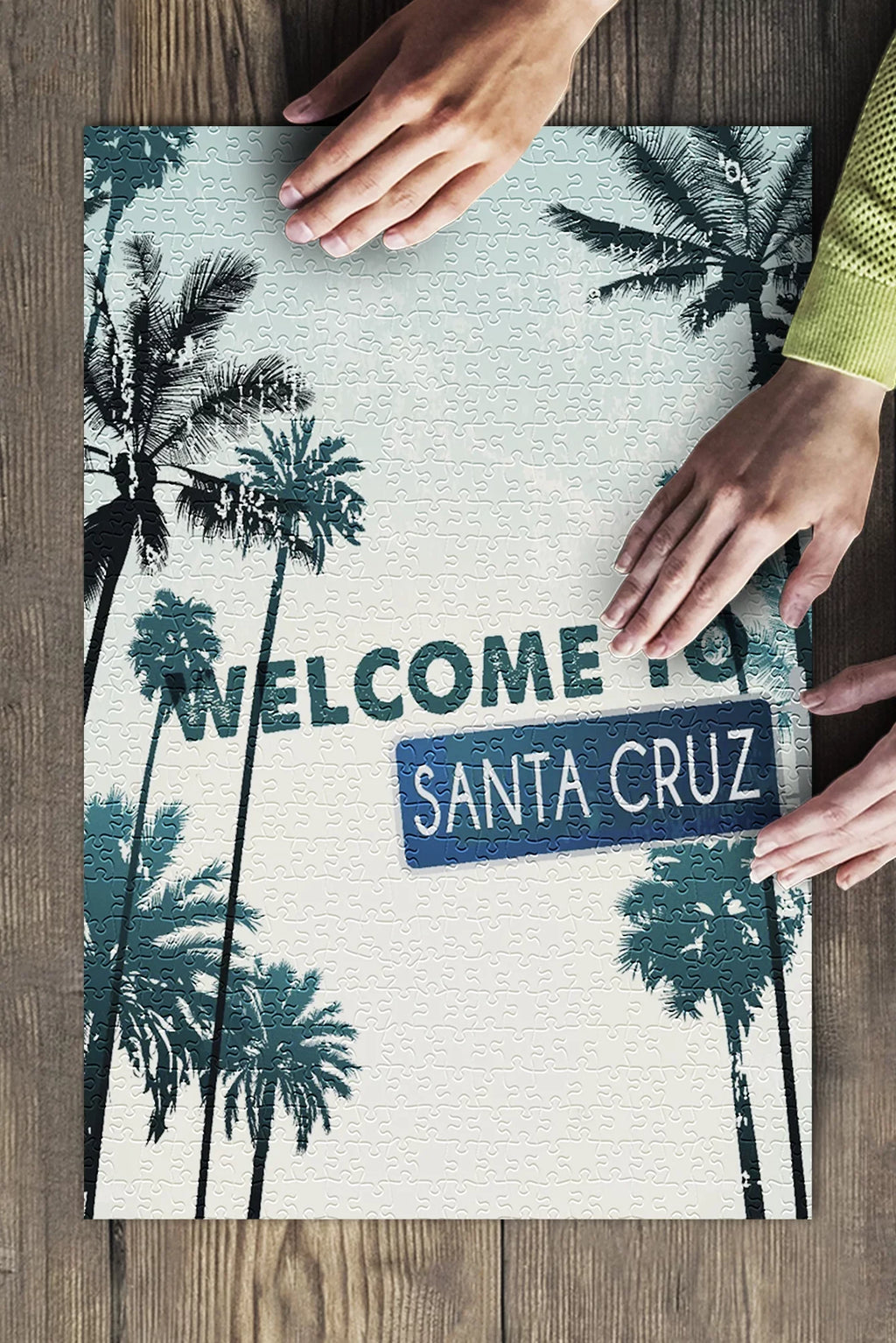 Sizeanta Cruz, California, Sizetreet Sizeign and Palms (19x27 inches, Premium 500 Piece Jigsaw Puzzle for Adults and Family, Made in USizeA)