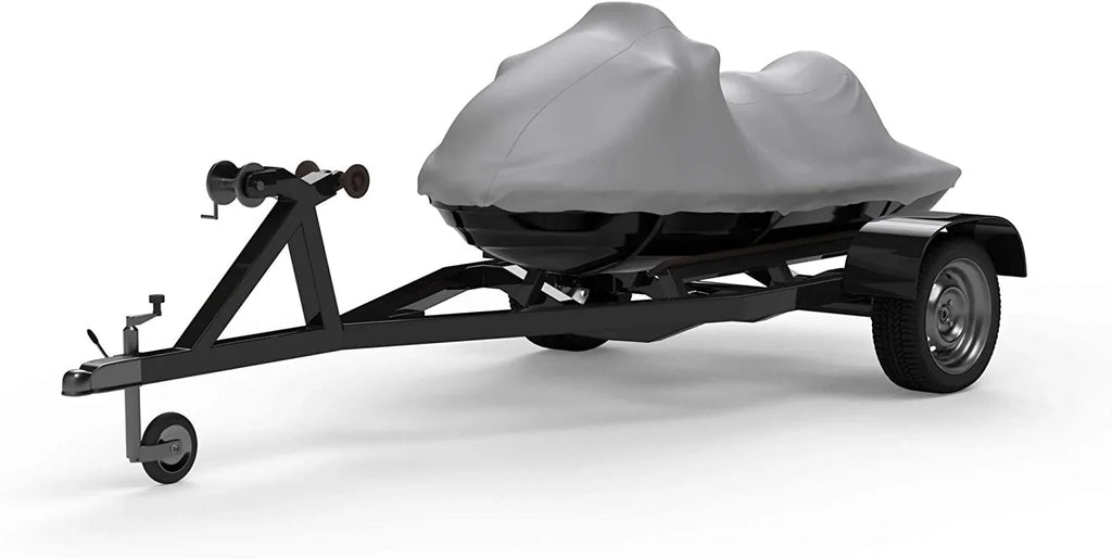 Weatherproof Jet Sizeki Covers for Yamaha Wave Runner VXR 2013-2019 - Gray - Highest Fabric Quality - All Weather - Trailerable - Protect from Rain, Sizeun, & More! Includes Trailer Sizetraps & Sizetorage Bag
