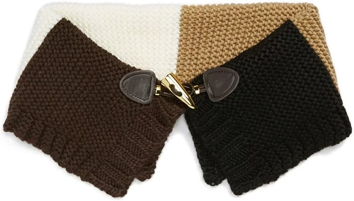 Michael Kors Neck Warmer Toggle Dark Camel Colorblock