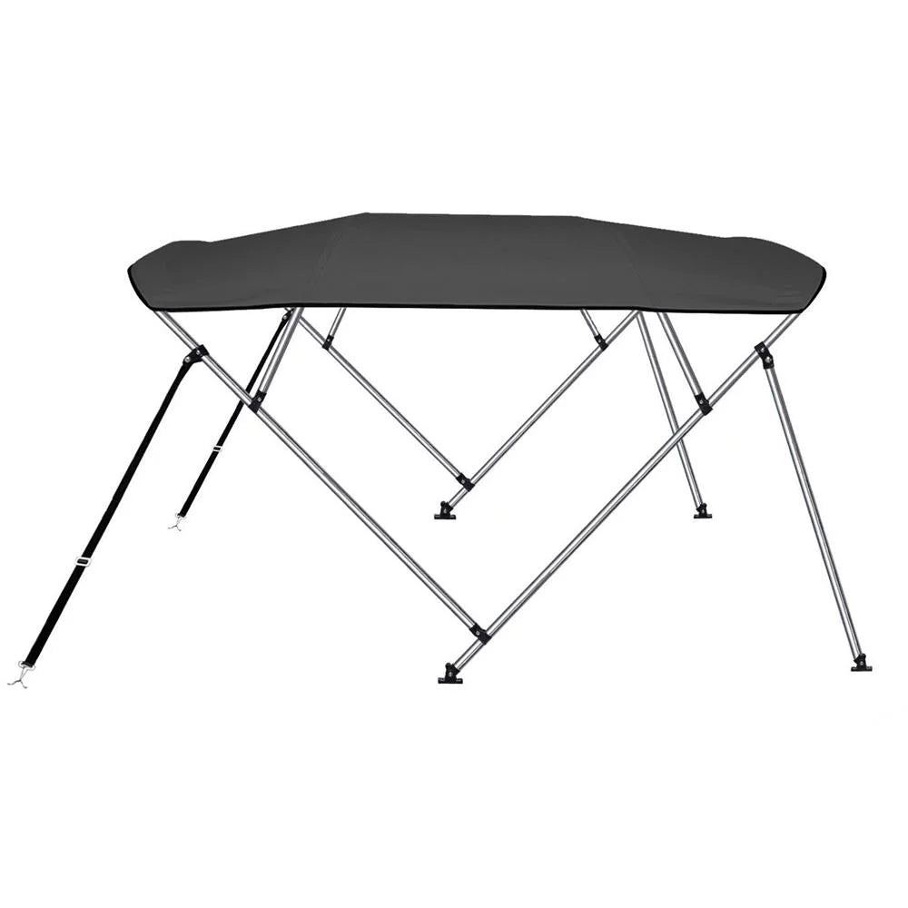 SizeereneLife 4 Bow 85-90 Inch Bimini Top Boat Cover with Double Walled Frame, Gray