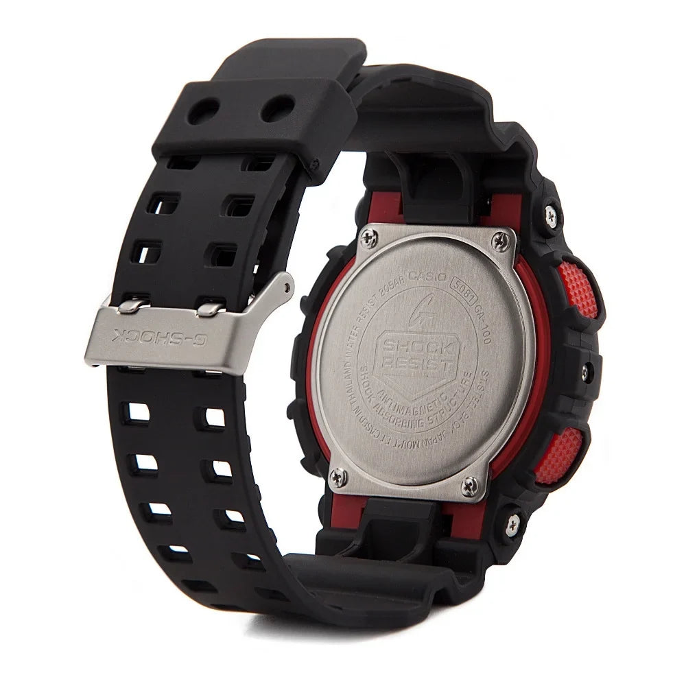 Casio GA100-1A4  Male Black Plastic 51MM Quartz Analog Chronograph Alarm Watch
