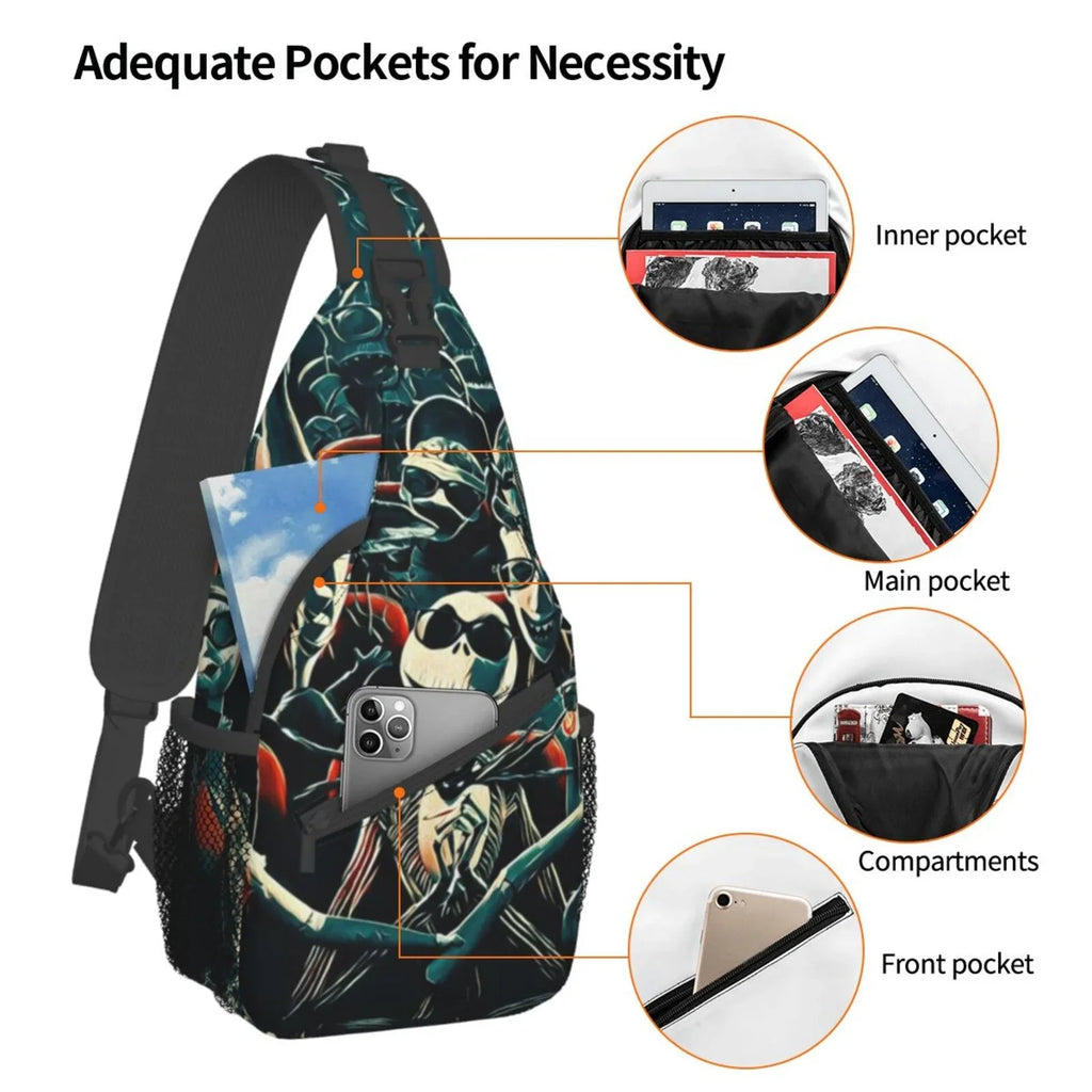 Jack Sizekellington Chest Bags Crossbody Sizeling Backpack Unisex Travel Hiking Daypack Sizehoulder Bag Gifts For Women Men