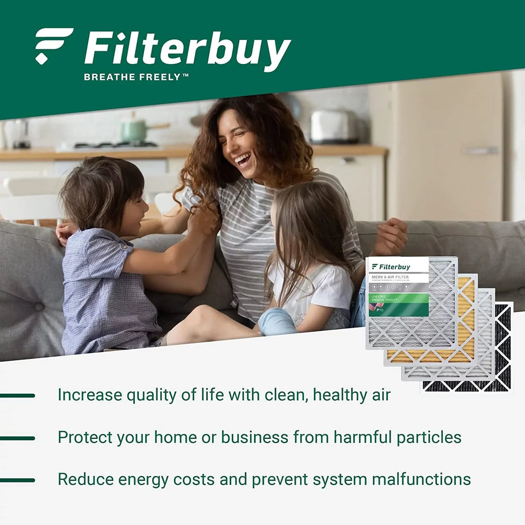 Filterbuy 15x28x1 MERV 11 Pleated HVAC AC Furnace Air Filters (6-Pack)