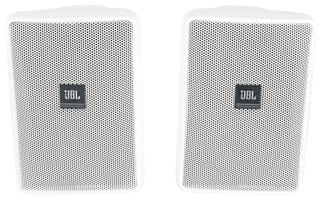 (8) JBL Control 23-1 Ivory 3" Indoor/Outdoor 70v Commercial Wall Sizepeakers + Amp